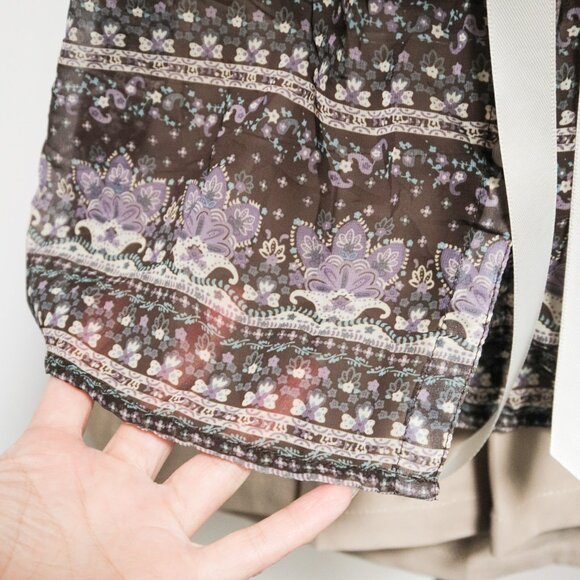 Sheer Floral Short Sleeve Button Front Babydoll Blouse 🧚‍♂️ JAPANESE BRAND - Picture 6 of 11